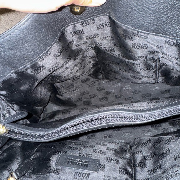 Michael Kors Black Leather Bag with Gold Accents - Picture 10 of 10